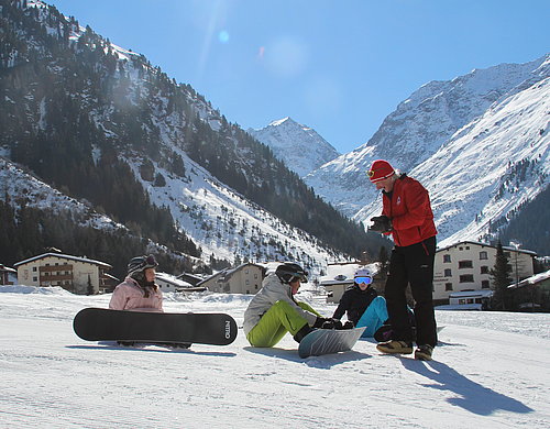 Vorbereitungen Snowboardkurs © Skischule Pitztal Kirschner Werner